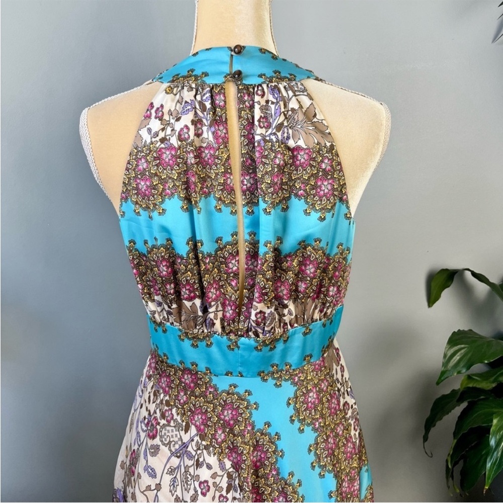 ANTONIO MELANI Asymmetrical Dress in Blue and Cream - Picture 4 of 6